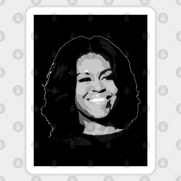 Michelle Obama Black and White Sticker by Nerd_art